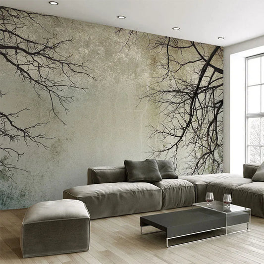 Enchanting Simple Branch Sky Photo Wall Paper For Walls 3D Living Room Home Decor
