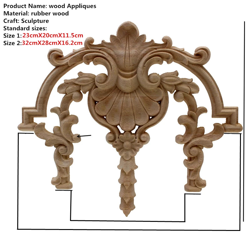 Antique Decorative Wood Appliqués for Furniture Decoration, Fireplaces and Cabinetry Embellishment Wooden Mouldings..