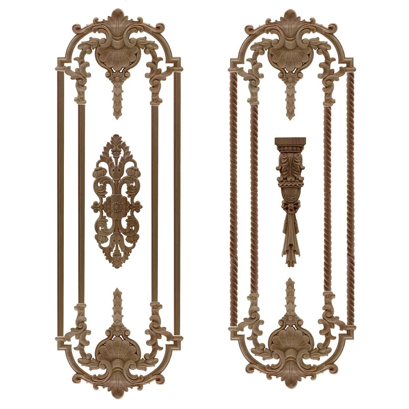 Antique Decorative Wood Appliqués for Furniture Decoration, Fireplaces and Cabinetry Embellishment Wooden Mouldings..