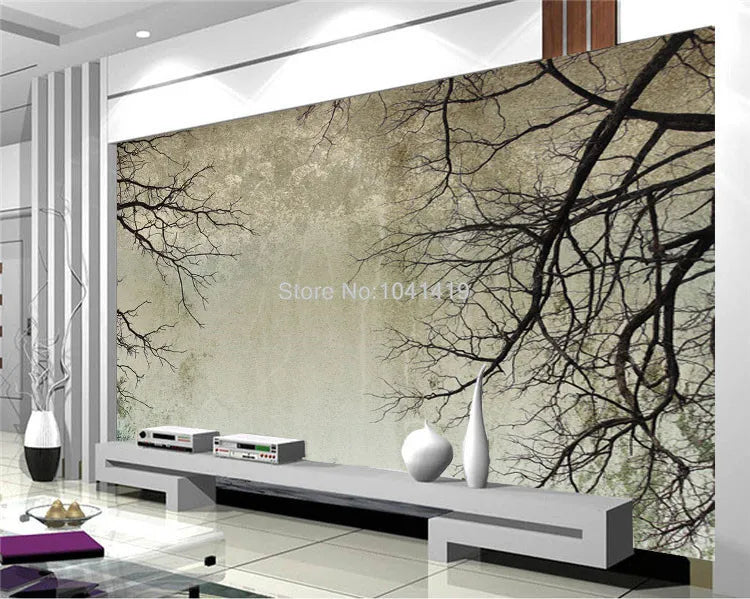 Enchanting Simple Branch Sky Photo Wall Paper For Walls 3D Living Room Home Decor