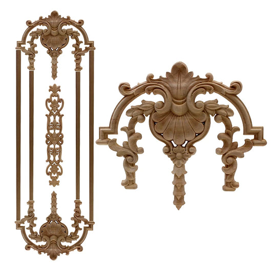 Antique Decorative Wood Appliqués for Furniture Decoration, Fireplaces and Cabinetry Embellishment Wooden Mouldings..