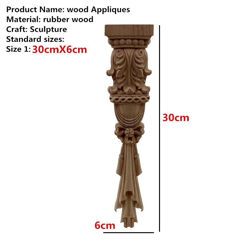 Antique Decorative Wood Appliqués for Furniture Decoration, Fireplaces and Cabinetry Embellishment Wooden Mouldings..