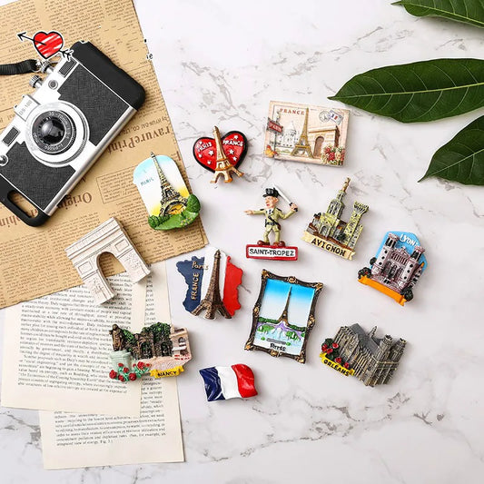Fridge Magnet French Flag, Arc De Triomphe, Paris, Lyon, Nancy Refrigerator Sticker Magnetic
