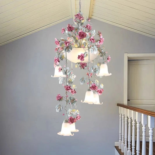 Tole, Floral Chandelier Lighting Lustre Originality Home/Cafe Retro Chandelier