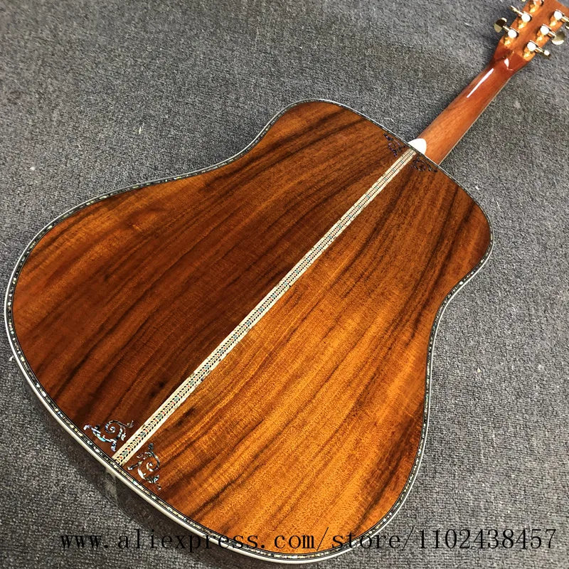 Luxury Acoustic Guitar with Koa Top, Sides and Back, Ebony Fingerboard, High Quality, 41 inch