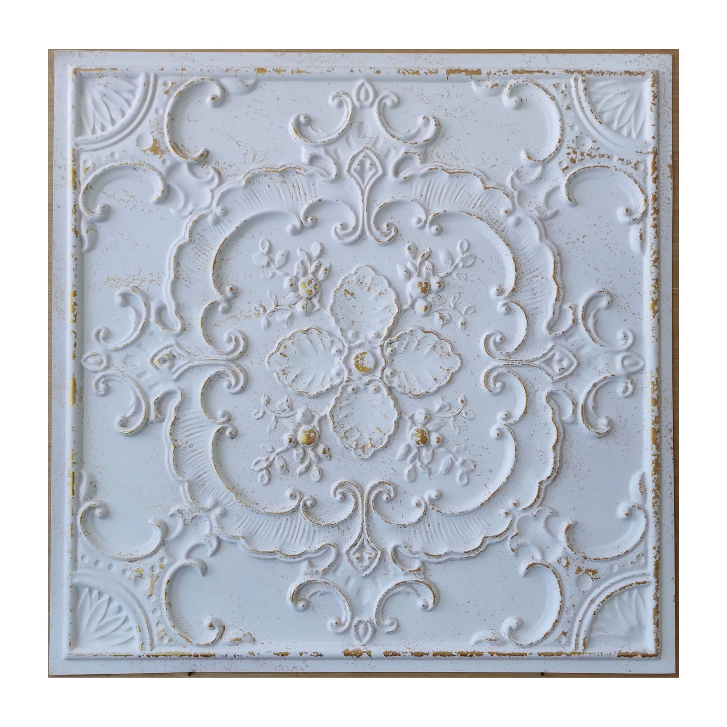 Ceiling Tiles Cafe Pub Restaurant Ceiling Panels Crackled White/Gold 10pcs