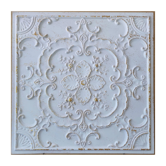 Ceiling Tiles Cafe Pub Restaurant Ceiling Panels Crackled White/Gold 10pcs