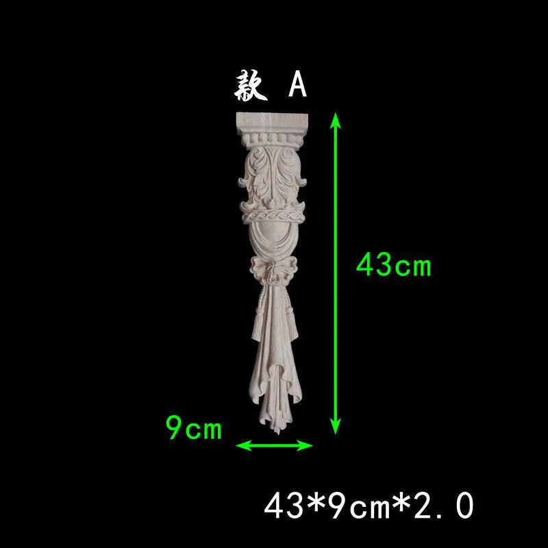 Wood carved appliques corners onlay decals for furniture flower decor Room decorations accessories Unpainted wood decal corner