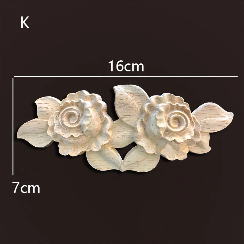 Wood carving onlays rose appliques Decals for wood furniture Antique home decor Wood furniture decoration Wood flower crafting