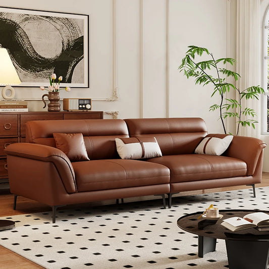 Style Brown Luxury Sofas Double Europe Reclining Nordic Sectional Hotel Sofa Living Room Divano Soggiorno Home Furniture