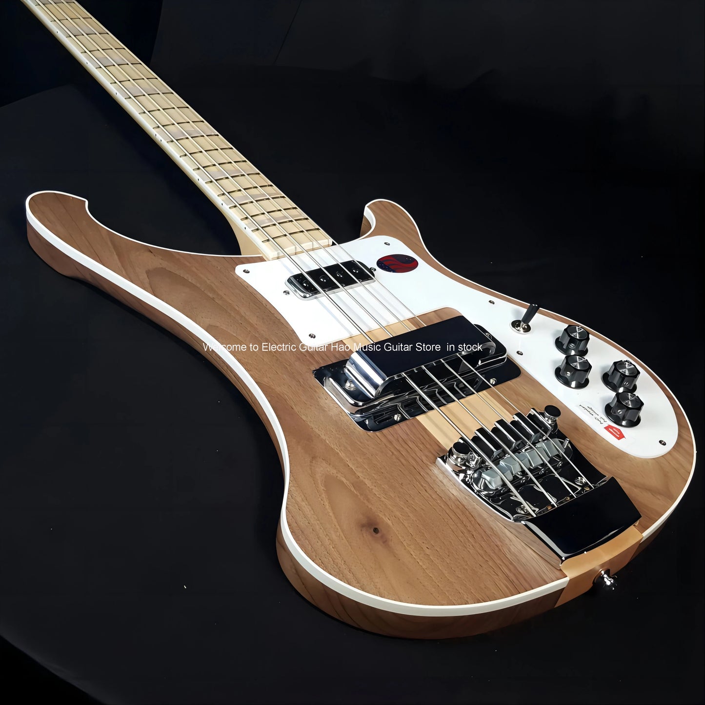 4001 4000 4003 4 Strings Transcluent Walnut Electric Bass Guitar Neck Through Body Maple Neck Fingerboard, Pearl Inlay
