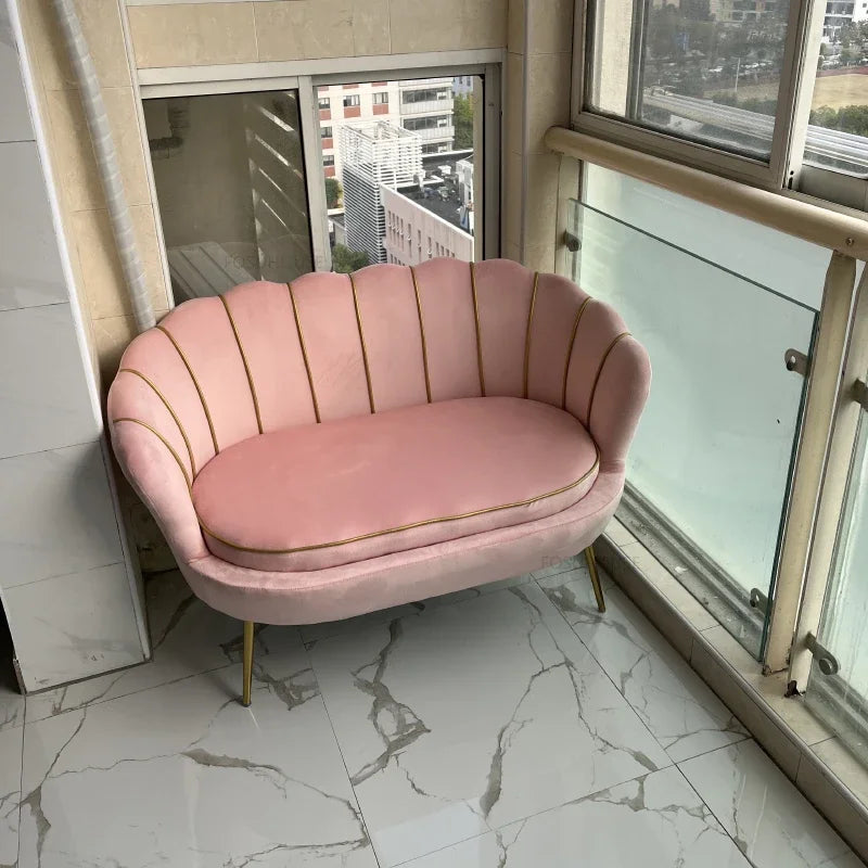 European Leisure Velvet Living Room Sofas Designer Balcony Lazy Single Sofa Double Sofa Bedroom Armchair Living Room Furniture