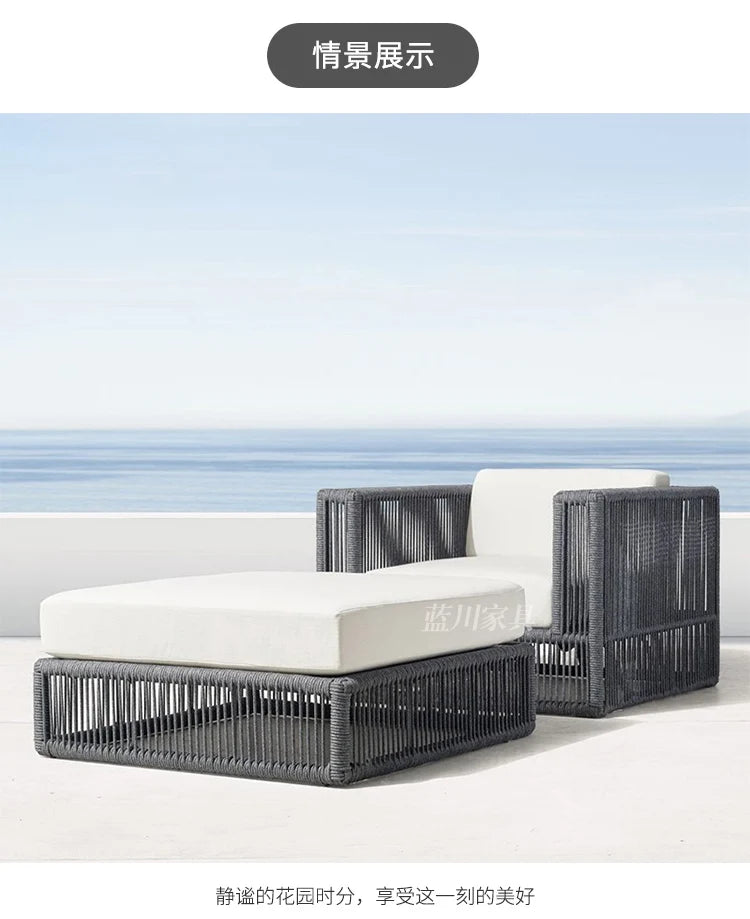Outdoor Rattan sofa-Courtyard, Terrace Leisure rattan Villa, Hotel Garden Furniture Combination