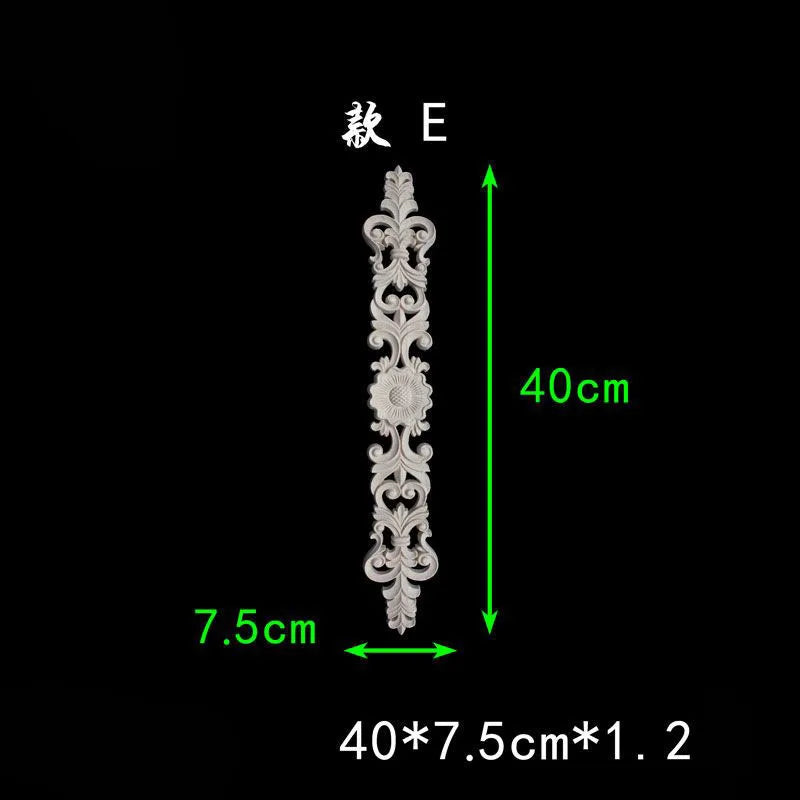 Wood carved appliques corners onlay decals for furniture flower decor Room decorations accessories Unpainted wood decal corner