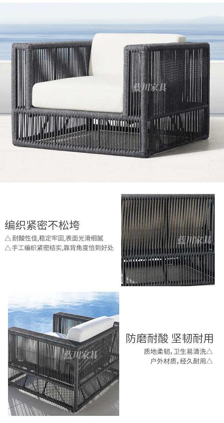 Outdoor Rattan sofa-Courtyard, Terrace Leisure rattan Villa, Hotel Garden Furniture Combination