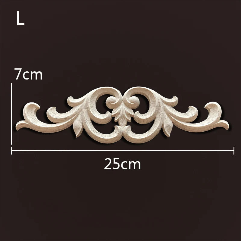 Decorative Wood Appliques Woodcarving Antique Onlays Mouldings Background Wall Decoration for Living Room Furniture Accessories