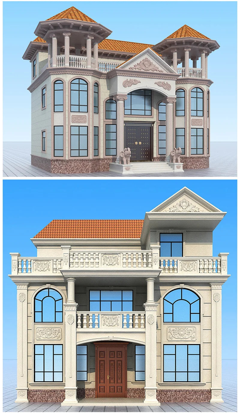 European Column Square Pier Column Head and Foot Mold for European Style Villa Gate Cast-in-place Cement Column Molds
