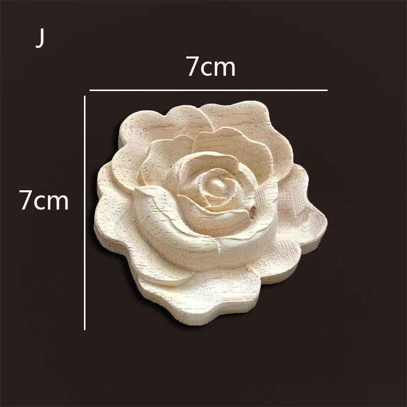 Wood carving onlays rose appliques Decals for wood furniture Antique home decor Wood furniture decoration Wood flower crafting