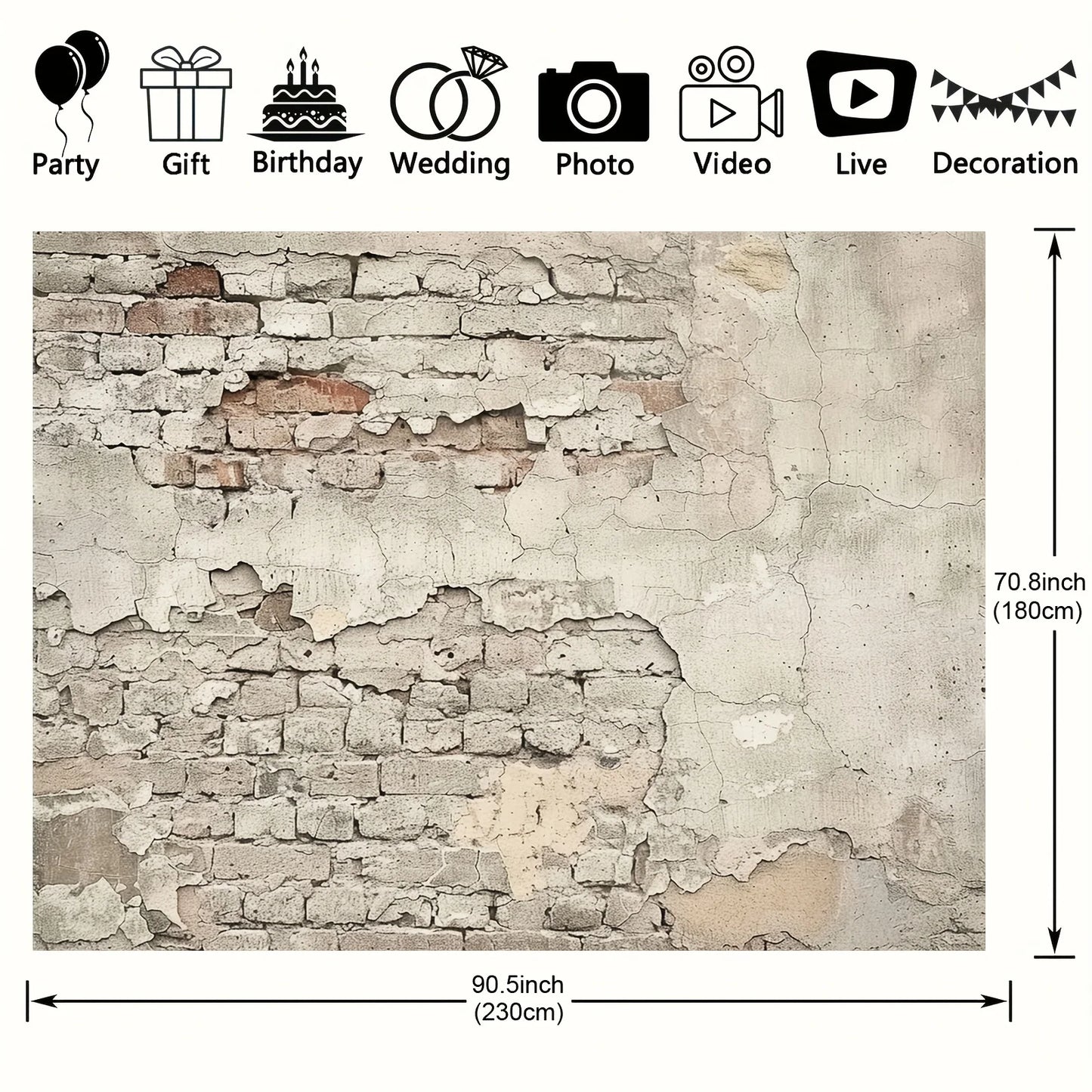 Retro Brick Wall Studio Prop - Photography Background Cloth