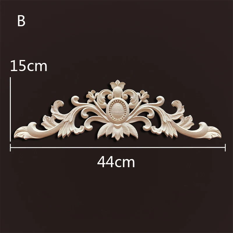 Decorative Wood Appliques Woodcarving Antique Onlays Mouldings Background Wall Decoration for Living Room Furniture Accessories