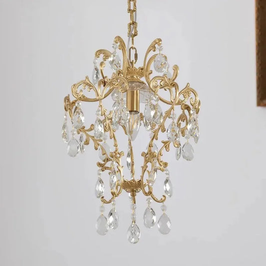 European Crystal Chandelier, Copper Lamp, Bedroom Cloakroom, Entrance Hallway Small Chandelier, Retro Balcony If American Lamp