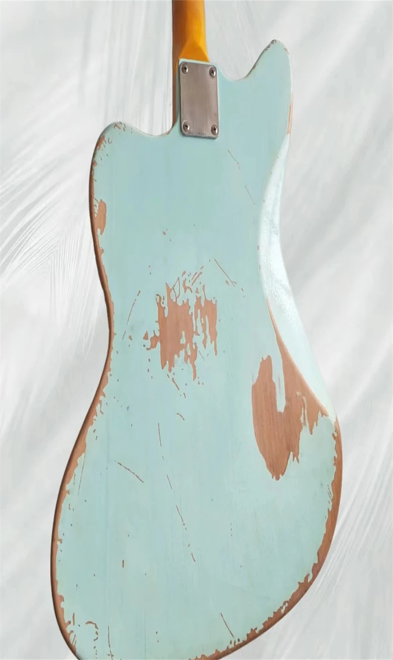 Relic '62 Jazzmaster Jaguar Vintage Green Electric Guitar Wide Lollar Pickups, White P90 Pickups,