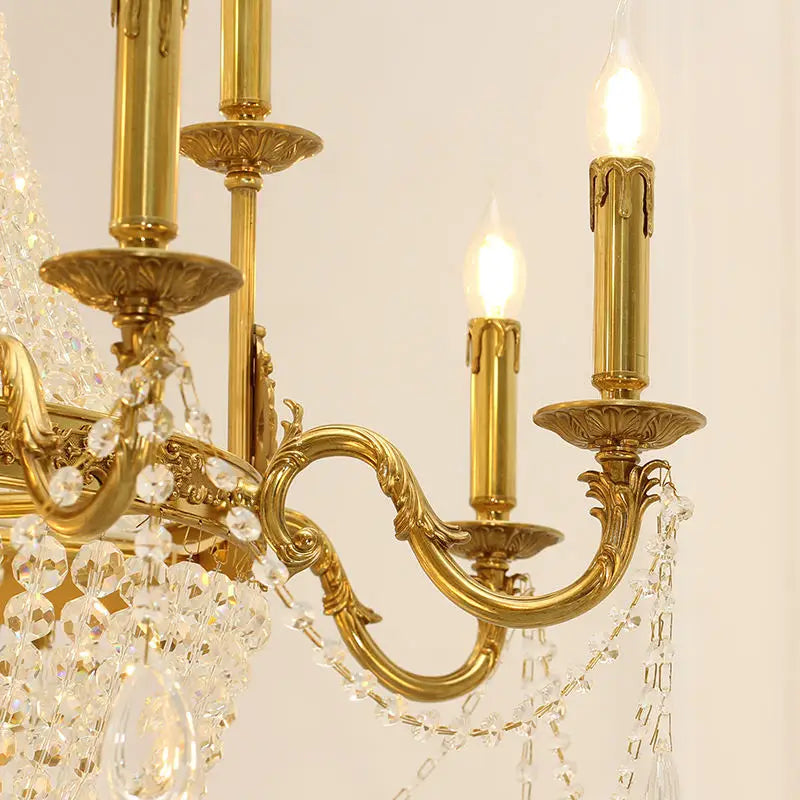 French Foyer Hanging Luxury Crystal Chandelier.