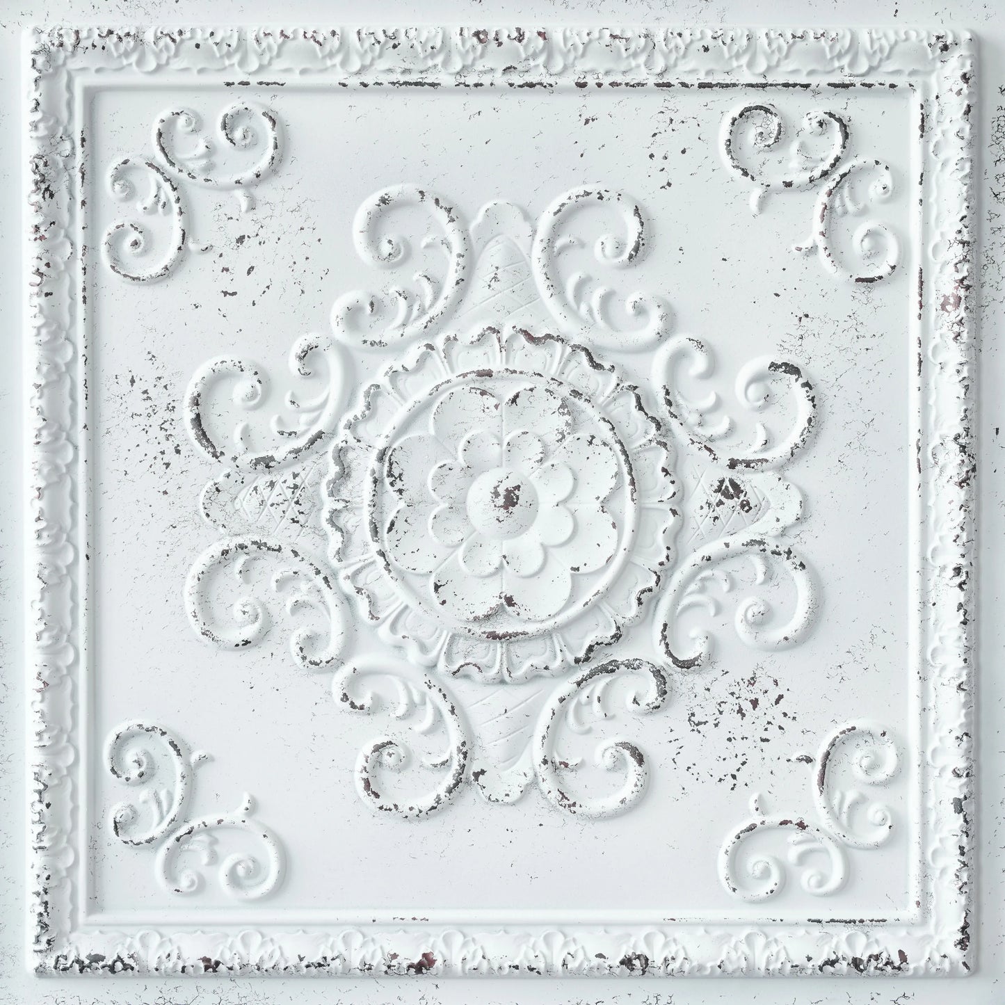 10Pcs 3D Embossed Ceiling Tile PVC Tin Wall Panels Easy Drop-In Installation for Cafe Club PL08 Distress crack white black