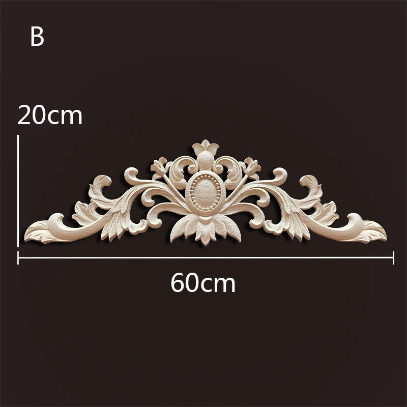Decorative Wood Appliques Woodcarving Antique Onlays Mouldings Background Wall Decoration for Living Room Furniture Accessories