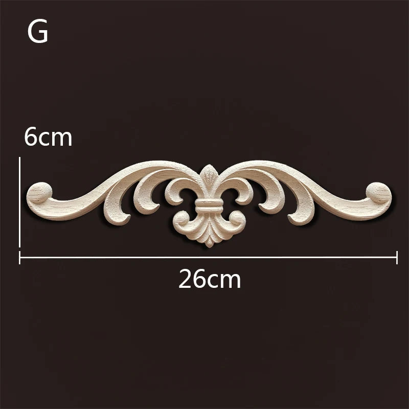 Decorative Wood Appliques Woodcarving Antique Onlays Mouldings Background Wall Decoration for Living Room Furniture Accessories