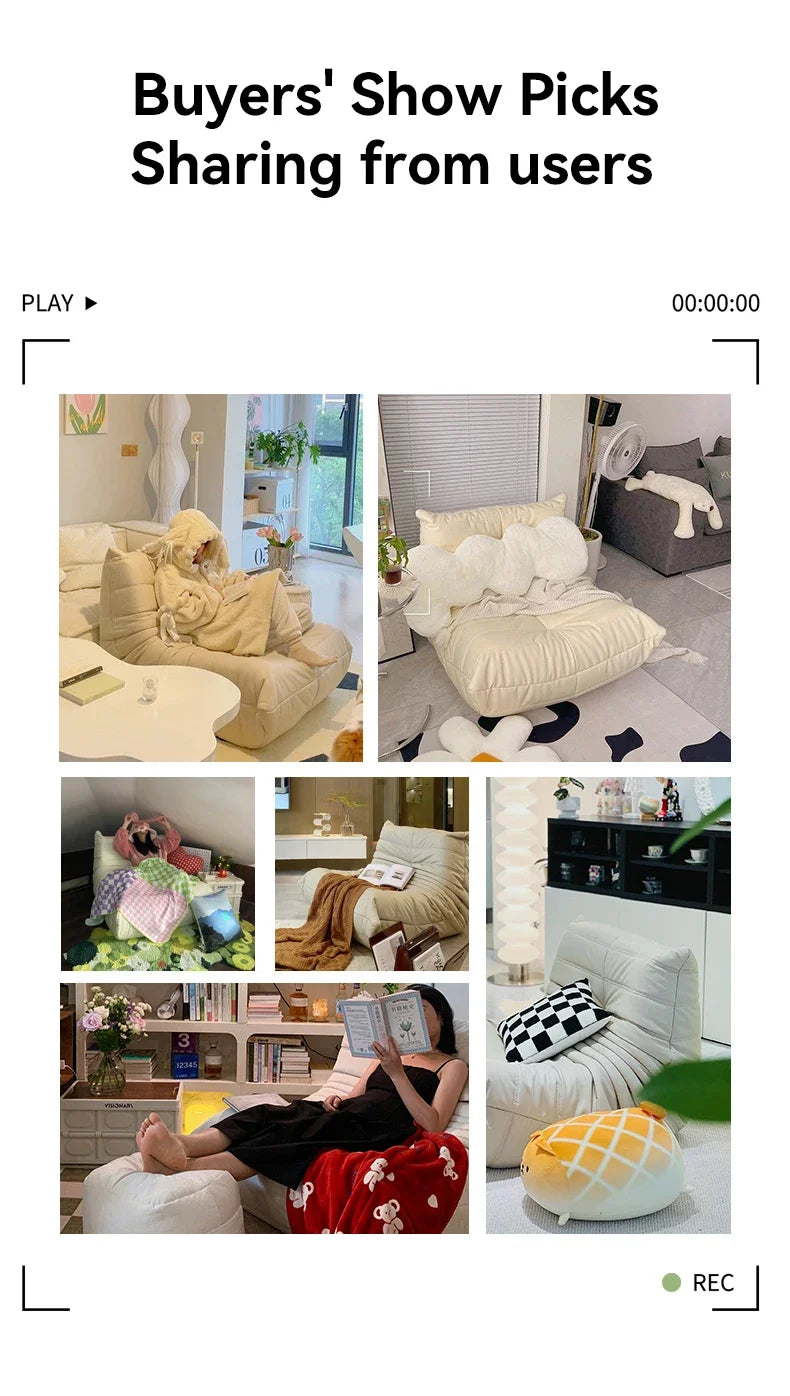 Nordic Cat Scratch Leather Sofa Stylish Lazy Chair Caterpillar Design Lovely Single Person Sofa Chair Living Room Suede