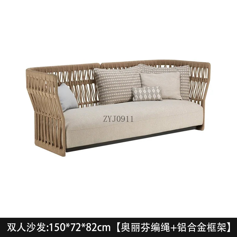 Outdoor Rattan Furniture Villa- Sun Room, Courtyard Garden Sofa Table and Chair Combination