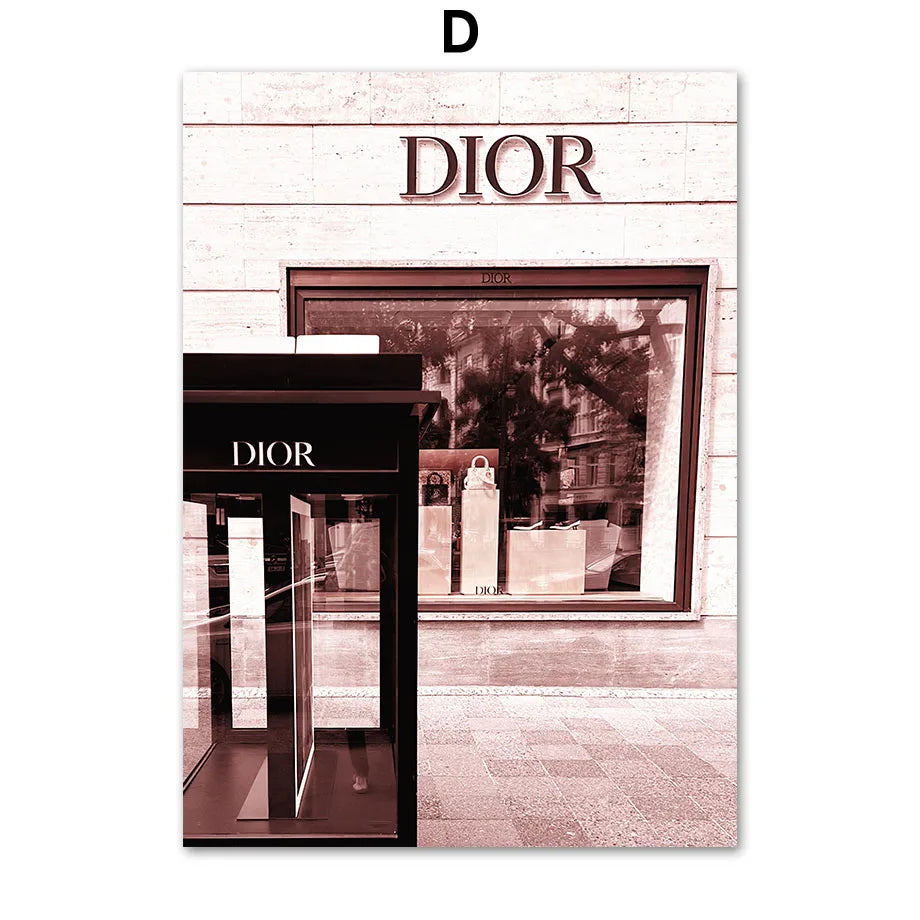 Fashion Luxury Paris Street Building, Car Wall Art Canvas, Painting Nordic Posters