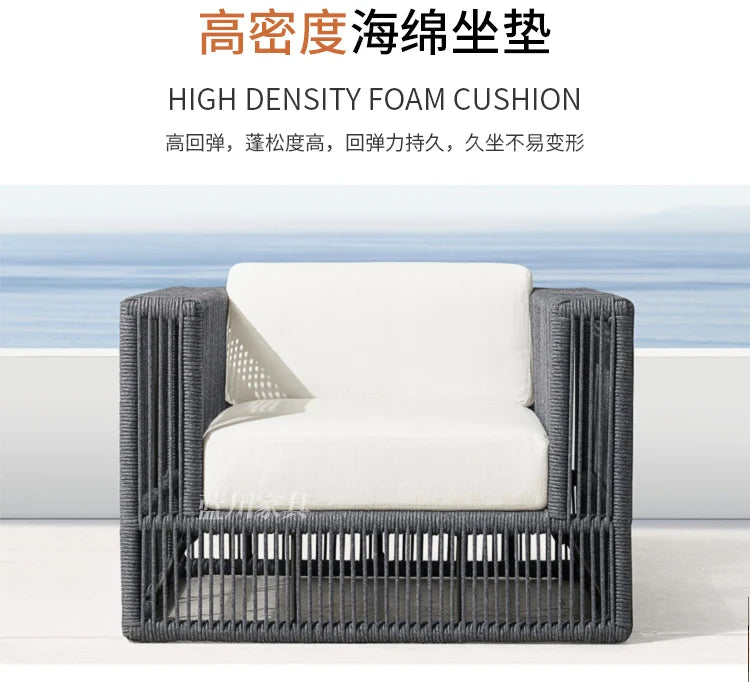 Outdoor Rattan sofa-Courtyard, Terrace Leisure rattan Villa, Hotel Garden Furniture Combination