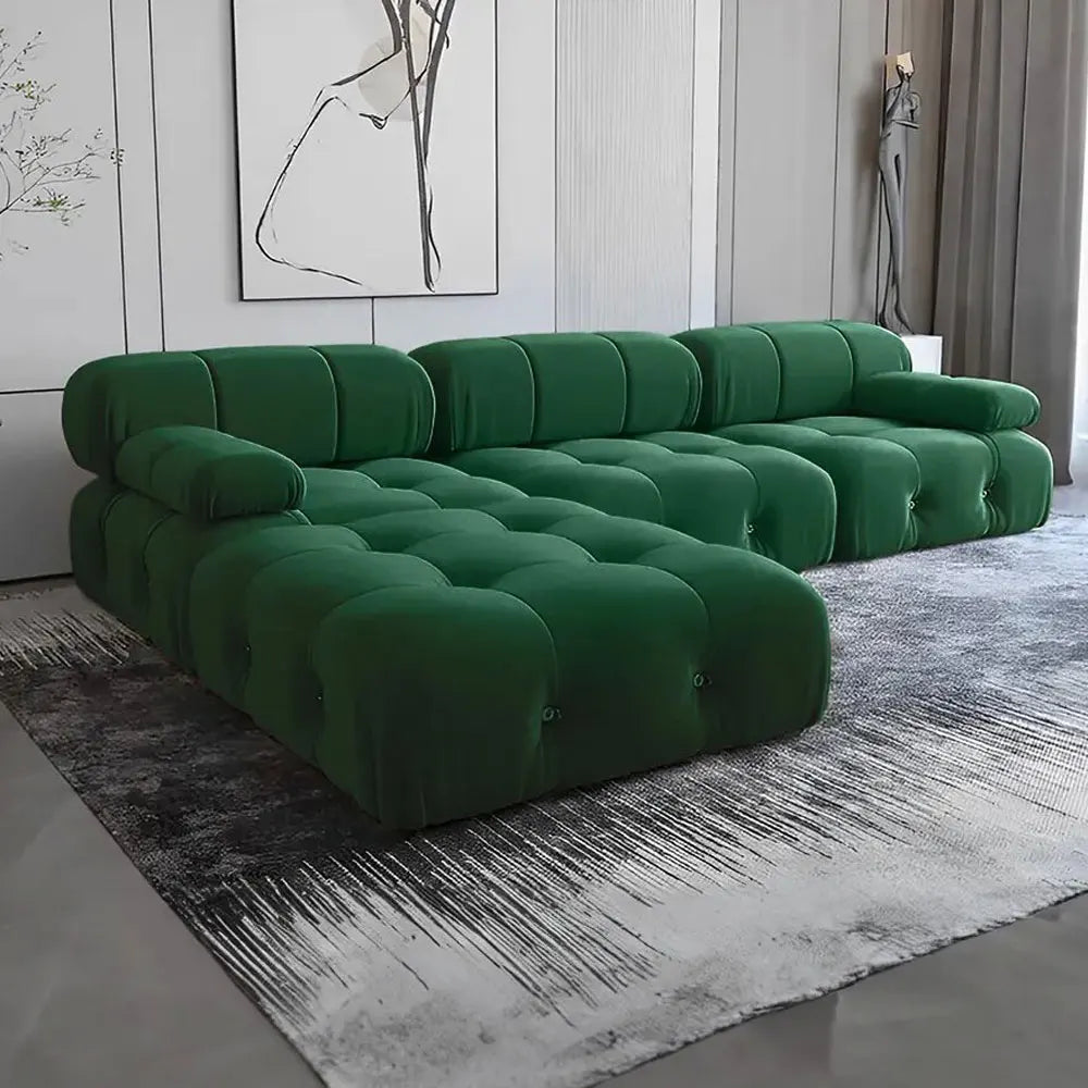 Modern Furniture Curved Sofa Set. Round White Living Room Apartment Boucle Semi-Circular Sofa Italian Minimalist Sofa