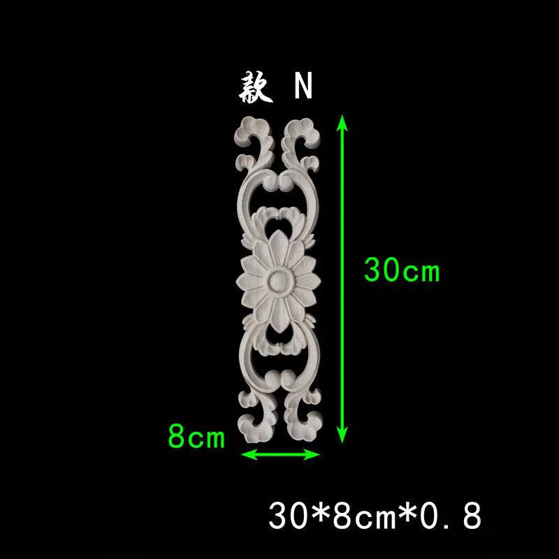 Wood carved appliques corners onlay decals for furniture flower decor Room decorations accessories Unpainted wood decal corner
