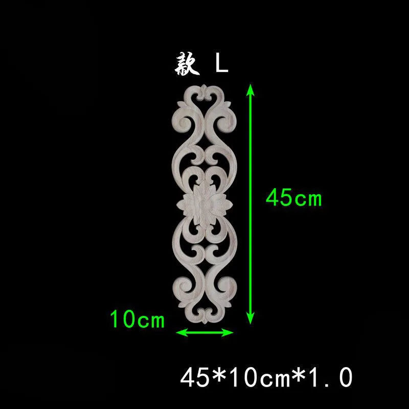 Wood carved appliques corners onlay decals for furniture flower decor Room decorations accessories Unpainted wood decal corner