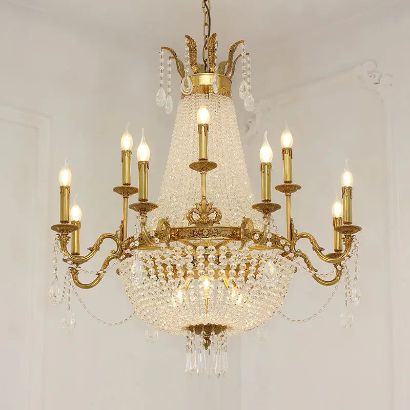 French Foyer Hanging Luxury Crystal Chandelier.