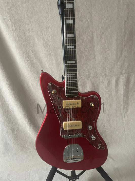 Custom Jazzmaster Red Electric Guitar Rosewood Fingerboard, Red Tortoise Shell Pick Guard