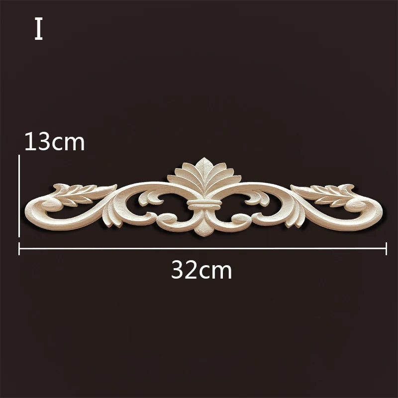 Decorative Wood Appliques Woodcarving Antique Onlays Mouldings Background Wall Decoration for Living Room Furniture Accessories