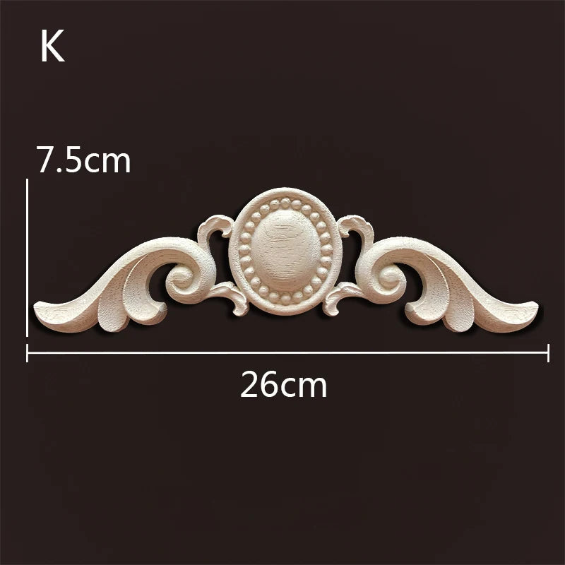 Decorative Wood Appliques Woodcarving Antique Onlays Mouldings Background Wall Decoration for Living Room Furniture Accessories