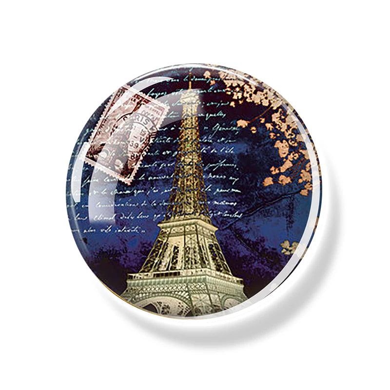 France Paris Buildings Fridge Magnet Eiffel Tower Triumphal Arch Travel Souvenirs Glass Refrigerator Magnets Stickers Home Decor