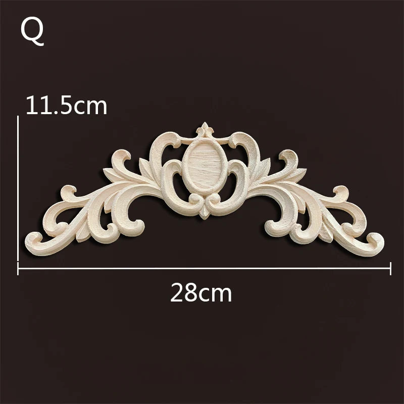 Decorative Wood Appliques Woodcarving Antique Onlays Mouldings Background Wall Decoration for Living Room Furniture Accessories