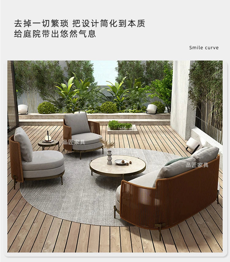 Outdoor rattan sofa waterproof sunscreen courtyard terrace garden furniture