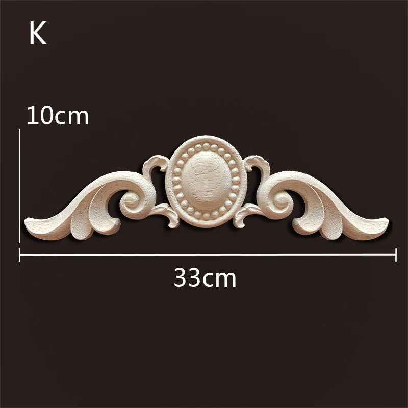 Decorative Wood Appliques Woodcarving Antique Onlays Mouldings Background Wall Decoration for Living Room Furniture Accessories