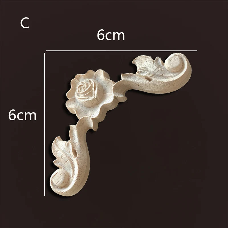 Wood carving onlays rose appliques Decals for wood furniture Antique home decor Wood furniture decoration Wood flower crafting