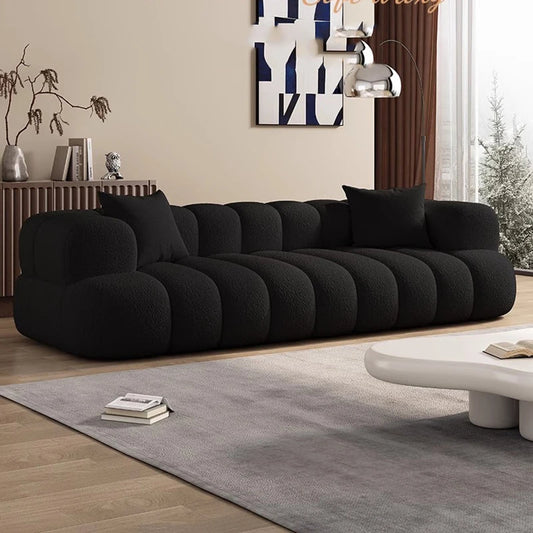 Black, Modern Living Room Sofa -Minimalist Lazy Luxury Living Sectional With European Appeal
