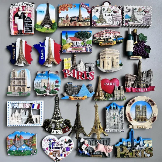 Paris France Tourist Souvenir Fridge Magnets