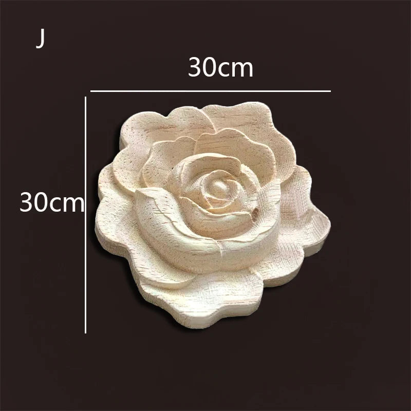 Wood carving onlays rose appliques Decals for wood furniture Antique home decor Wood furniture decoration Wood flower crafting
