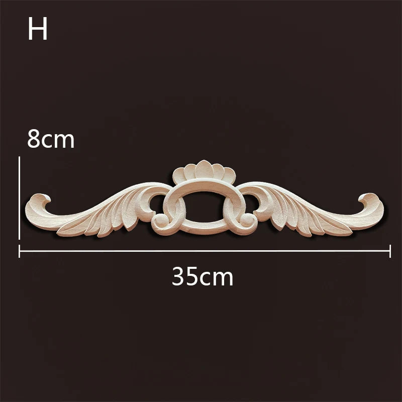 Decorative Wood Appliques Woodcarving Antique Onlays Mouldings Background Wall Decoration for Living Room Furniture Accessories